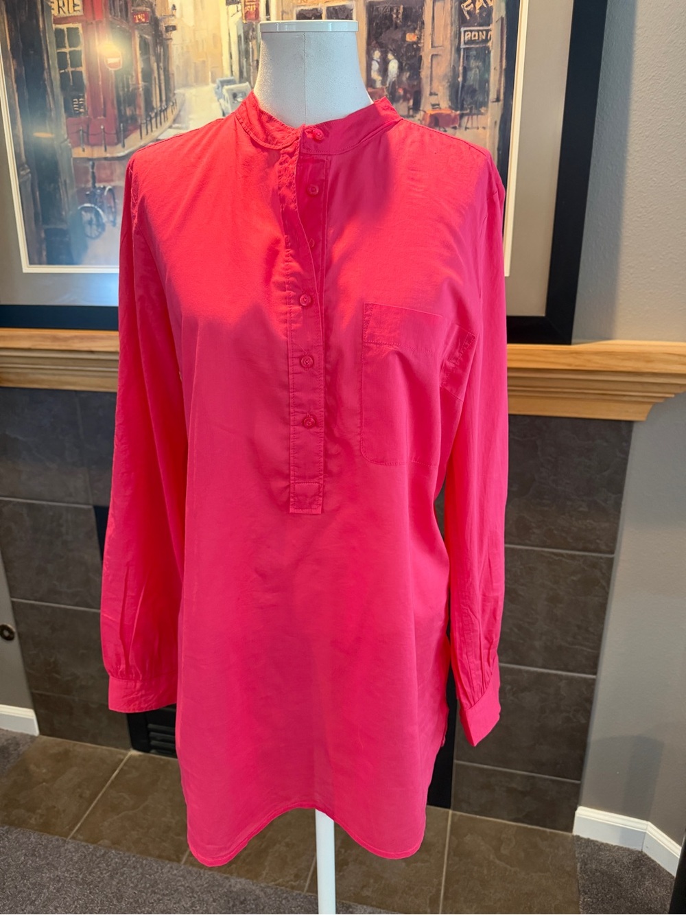 Gap Women's pink Long-Sleeve Popover Tunic Top